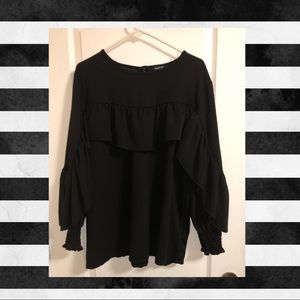 Boohoo Long Sleeve Ruffle Top